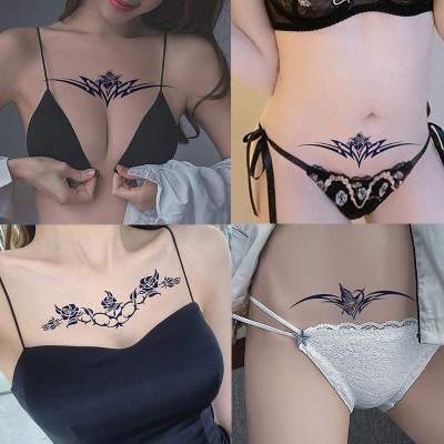Waterproof tattoo stickers female long-lasting simulation sexy chest scars high-quality herbal semi-permanent juice stickers
