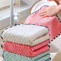 1PCS Kitchen Daily Dish Towel Dish Cloth Kitchen Rag Non-stick Oil Thickened Table Cleaning Cloth Absorbent Scouring Pad Dish Cloth  Towels