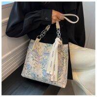 【jw】✾卐✢  2023 Large Capacity Tote Canvas Top-Handle for Fashion Embroidery Floral Female Shoulder Commuter