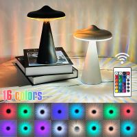 Modern Creative Table Lamp UFO Atmosphere Night Light USB Charging Bedside Decoration Lamp Creative Touch Small Table Lamp