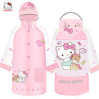 Kawaii Sanrio Hello เด็กเสื้อกันฝนกระเป๋าเป้สะพายหลังตำแหน่ง G Irls การ์ตูน P Oncho นักเรียนปีกเด็กเสื้อกันฝนเด็กของขวัญ