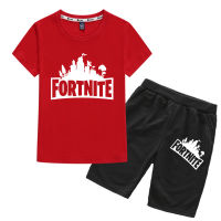 Fortnites 2023แฟชั่นชุดเซ็ตเสื้อยืดกางเกงขาสั้นเด็กแขนสั้นพิมพ์ลายการ์ตูน/อะนิเมะถัก0000