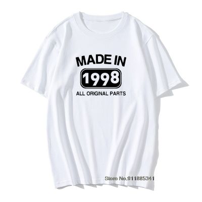 Made In 1998 Birthday Men T Shirt 23 Years Creative Happy Birthday Present Gift Round Neck Cotton Tshirts Retro Printed T-Shirt