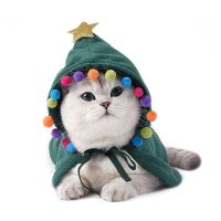 ZZOOI Cute Warm Christmas Pet Cats Dos Hats Cloak Clothes Puppy Santa Red Scarf Hat Head Funny Pet Costume Dog Cat Clothe Home Decor