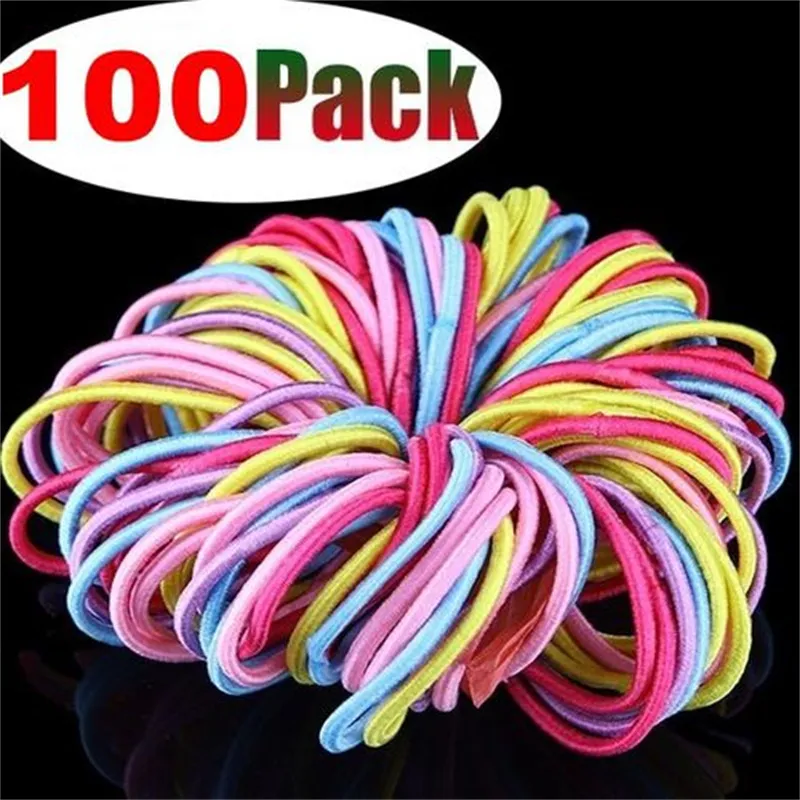 Trendycollector] 100 Pcs Cute Children Girl Elastic Rope Headband with  Rubber Ponytail Fixed Headband Hair Ring Headband | Lazada