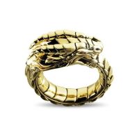 Mythical Dragon Nidhogg Ethnic Style Amulet Ring Fashion Gold Silver Mens Jewelry