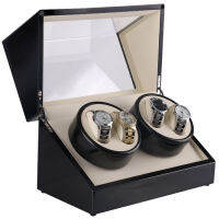 Lunping Watch Winder กล่องหมุนนาฬิกา ออโตเมติก แบบอโตเมติก 4 เรือน สีดำ/สีครีม