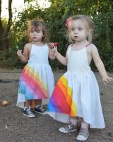 Flower Girl Princess rainbow Dress Kids Baby girl sweet Party Wedding Bridesmaid sleeveless Tulle Tutu long Dresses  by Hs2023