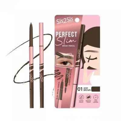 (1 ชิ้น) Sis2Sis All Day Eyebrow Pencil 01 ซิสทูซิส ออล เดย์ อายุโบรว์ เพนซิล 0.06กรัม