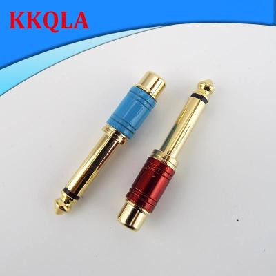 QKKQLA Gold Plated 6.5mm Jack Male Mono Plug to RCA Female Converter Audio Adapter Connector 6.35mm Socket 1/4" Sound Mixer