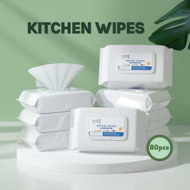 Kitchen Wipes 80 Sheets Wet Wipes Cleaning Wipes Strong No