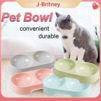 J-BRITNEY จานอาหารน้ำสำหรับที่ให้อาหารการให้อาหารสีลูกอมชามสำหรับสัตว์เลี้ยงแบบคู่สำหรับ