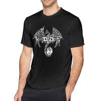 Mosaic Dragon T-Shirts For Men Vintage Pure Cotton Tee Shirt Dnd-S Game Round Neck Short Sleeve T Shirt New Arrival Clothing