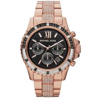 นาฬิกาข้อมือผู้หญิง MK5875 MICHAEL KORS Everest Chronograph Black Dial Rose Gold Tone Ladies Watch