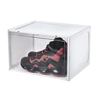 Magnetic Suction Sneaker Storage Box Transparent Basketball Shoes Shoe Box Collection Display Shoe Cabinet