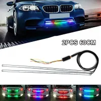 รถ LED Strip Grille DRL COB ไฟวิ่งกลางวัน Strip ไฟเลี้ยวกันน้ำ Auto Driving Work Light Knight Rider