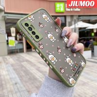 JIUMOO เคสสำหรับ Tecno Camon 17P Spark 8 Pro Spark 8 P ขอบสี่เหลี่ยมการ์ตูนเค้กกระต่ายมีน้ำค้างแข็งโปร่งใสบางเคสโทรศัพท์แบบแข็งปลอกซิลิโคนเคสป้องกันเลนส์กล้องคลุมทั้งหมดกันกระแทก