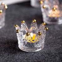 Sweejar Candlestick candle holder candle crown glass candle cup Jewelry plate Household bedroom wedding party decoration Decor Home 1PC