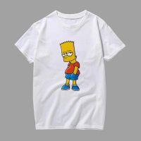 เสื้อยืดพรีเมี่ยมHH เสื้อยืด The Simpson ลายเท่ห์ๆ กวนๆ น่ารักๆ #เสื้อยิดลายการ์ตูน #The Simpson #Simpson #สีขาว เสื้อยืดผ้าฝ้าย