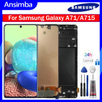 Ansimba หน้าจอขนาดเล็กสำหรับ Samsung Galaxy A71 SM-A715F A715สัมผัสหน้าจอ LCD หน้าจอดิจิตอลชิ้นส่วนสำหรับ A71 Samsung Galaxy A715F แอลซีดี