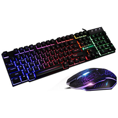 Gaming Keyboard Mouse Set T6 Rainbow Backlight Usb Ergonomic Game Keyboard Mouse Mice Pad Kits For Pc Laptop Teclado Gamer
