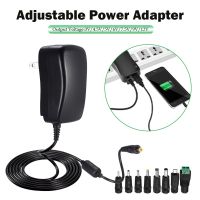 Pro +++ อะแดปเตอร์ปลั๊กเสียบชาร์จ Adjustable AC/DC Adapter ปลงไฟปรับโวลท์ได้3V-12V มี8หัว อแดปเตอร์ ปรับโวลท์ได้ ราคาดี อะ แด ป เตอร์ อะแดปเตอร์ รถยนต์