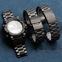 Stainless Steel Watchbands Adapter for CASIO G-Shock Modified GG-1000/GWG GSG-100 Mens Black Bracelet Strap Watch Chain