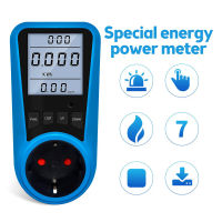 AC 230V ซ็อกเก็ตแบบพกพา Digital Meter โวลต์มิเตอร์ AC Power Meter เวลาวัตต์ Power Energy Tester Wattmeter US EU UK AU Plug