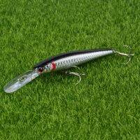 【lz】▣✽◐  Big Minnow Crankbait Duro Isca De Pesca Mergulho Profundo Wobbler 4   Ganchos Treble Isca Artificial 12.5cm 14g 1Pc