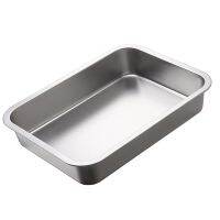 304 stainless steel plate tray rectangular square oven tray baking pot dish deep Japanese barbecue bbq cafeteria Storage trays Baking Trays  Pans