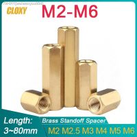 ☈♟▦ 50/ 20/ 10pcs M2 M2.5 M3 M4 M5 M6 Hex Female to Female Brass Standoff Spacer Hexagonal Stud Spacer Hollow Pillars