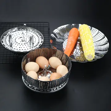 Steaming Tray Stainless Steel Steamer Rice Cooker Steamer Pot Steam Basket  Vegetable Fruit Drain Ba