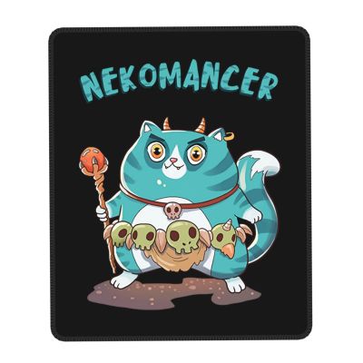 Nekomancer Cat Mouse Pad Anti-Slip Rubber Base Gaming Mousepad Accessories Satanic Gothic Witch Anime Office Computer Desk Mat