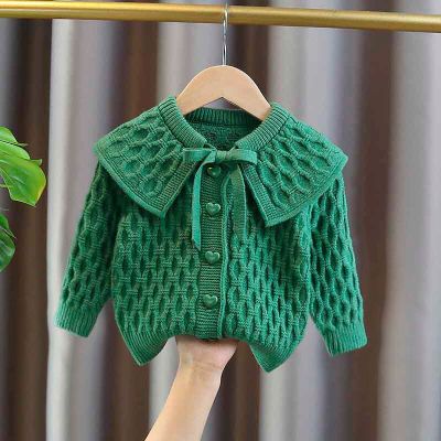 Baby Sweater for Girls In Spring&amp;Autumn 2023 New Childrens Online Celebrity Coat for Girls Coat Knitted Cardigan Kids Clothes