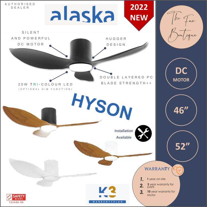 New Launch Alaska Hyson Dc Motor Ceiling Fan With Tri