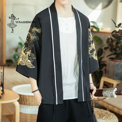 เสื้อกิโมโนญี่ปุ่นแบบดั้งเดิม Yukata เสื้อเสื้อคาร์ดิแกน Kimono ชายหาดเอเชียบางเสื้อกิโมโนญี่ปุ่นแฟชั่นชายลำลอง