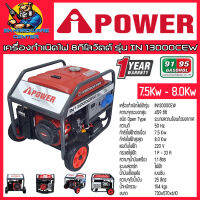 เครื่องกำเนิดไฟ 8กิโลวัตต์ เครื่องยนต์เบนซิน 4จังหวะ ยี่ห้อ I POWER รุ่น IN13000CEW (รับประกัน 1ปี)