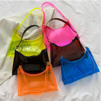 【CW】Bags For Women 2021 Summer PVC Transparent Trend Shoulder Bag Fashion Texture Pure Color Zipper Handbags Luxury Designer