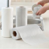 ❈ 50 Sheets/Roll Non-Woven Fabric Washing Cleaning Cloth Towels Kitchen Towel Disposable Cleaning Cloth Striped Practical Rags