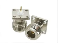 【LZ】﹍✱  N Fêmea Jack 4-Holes Flange PTFE Solda Panel Mount conector do adaptador RF reto coaxial alta qualidade 1pc