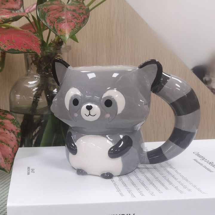 3d cute animal mug raccoon simulation animal coffee mug ceramic ...
