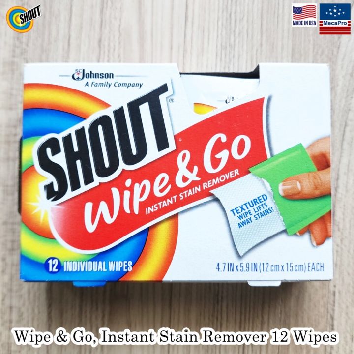 Shout Wipe & Go, Instant Stain Remover, 12 Wipes