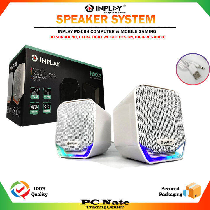 INPLAY MS003 MOBILE, GAMING & MUSIC SPEAKER (RGB SPEAKER) (WHITE ...