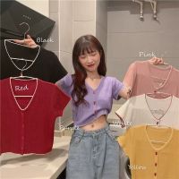 ==พร้อมส่ง== เสื้อแขนสั้นแต่งขอบ น่ารักใส่สบาย