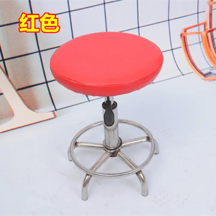 Leather round Stool Sets Solid Color Waterproof Seat Cover Bar High Leg