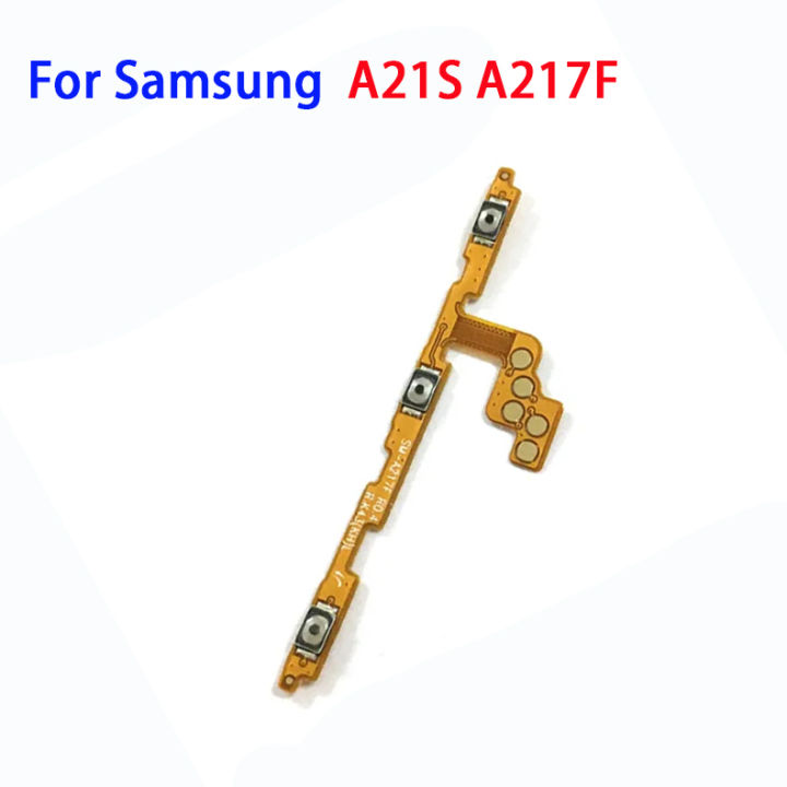 ปุ่มปรับระดับเสียงปุ่มเปิดปิดสายเคเบิ้ลยืดหยุ่นสำหรับ Samsung Galaxy A21S A217F อะไหล่สายเคเบิล A217