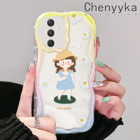 Chenyyka เคสปลอกสำหรับ Samsung A54 5G A33 5G A34 5G A53 5G A73 5G เคสลายการ์ตูนเด็กผู้หญิงตัวเล็กในฤดูร้อนที่น่ารักขอบโค้งเคสใสเนื้อครีมใสเคสมือถือฝาครอบป้องกัน