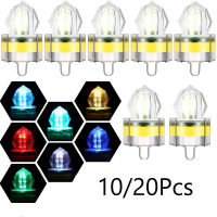 1020Pcs Waterproof LED Mini ABS Fishing Bait Light Squid Deep Drop Underwater Fish Lure Lamp Lights White Green Colorful Light