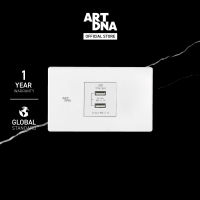 ART DNA รุ่น C3 ชุดเต้ารับดับเบิ้ลยูเอสบี Double USB Socket Size M สีขาว ปลั๊กไฟโมเดิร์น ปลั๊กไฟสวยๆ สวิทซ์ สวยๆ switch design