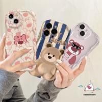 เคสโทรศัพท์มือถือ Tpu นิ่ม ขอบโค้ง กันกระแทก ลายการ์ตูนหมีน่ารัก แวววาว สําหรับ iPhone 7Plus XR 6s 6 7 8 14 13 12 X XS 2020